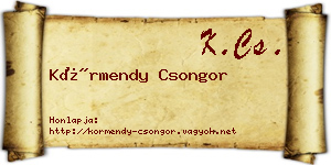 Körmendy Csongor névjegykártya
