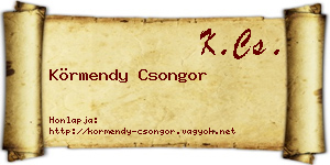 Körmendy Csongor névjegykártya
