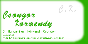 csongor kormendy business card
