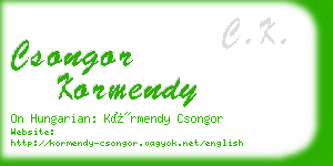 csongor kormendy business card